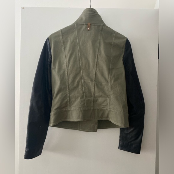 Mackage Leather and Canvas Biker Jacket - Picture 3 of 4